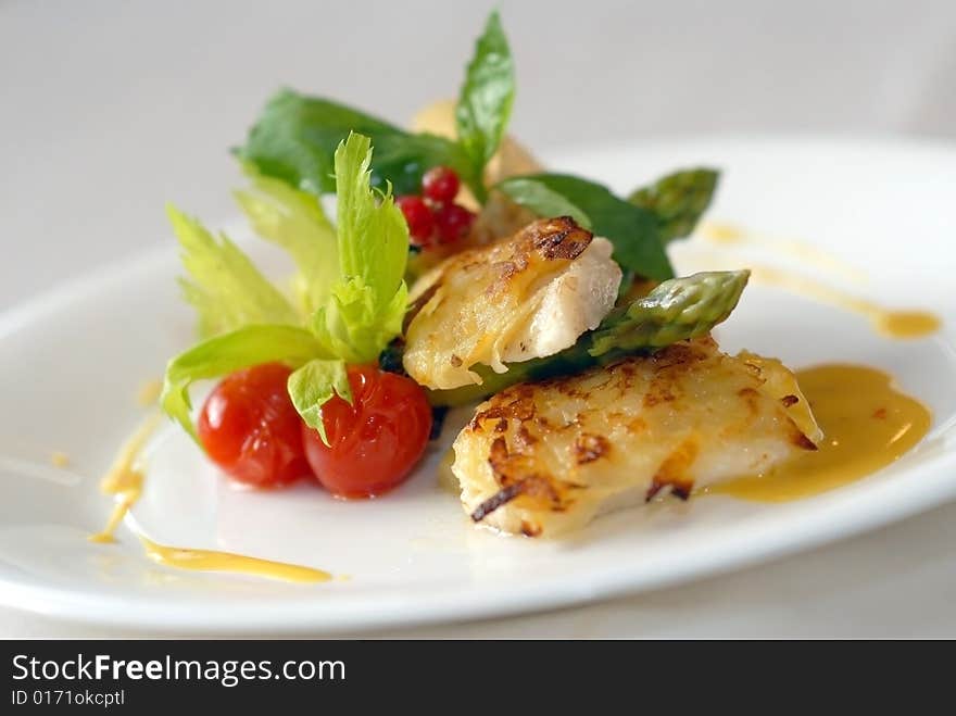 Fish With Greens And Tomatoes