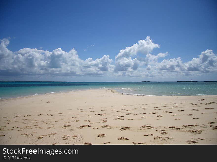 Blue water and lagoon at ocean