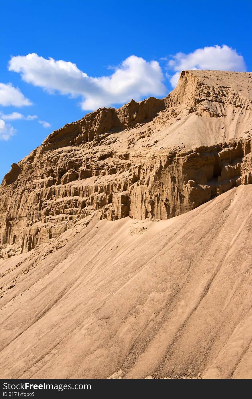 Hill sand, slope crumble from the wind