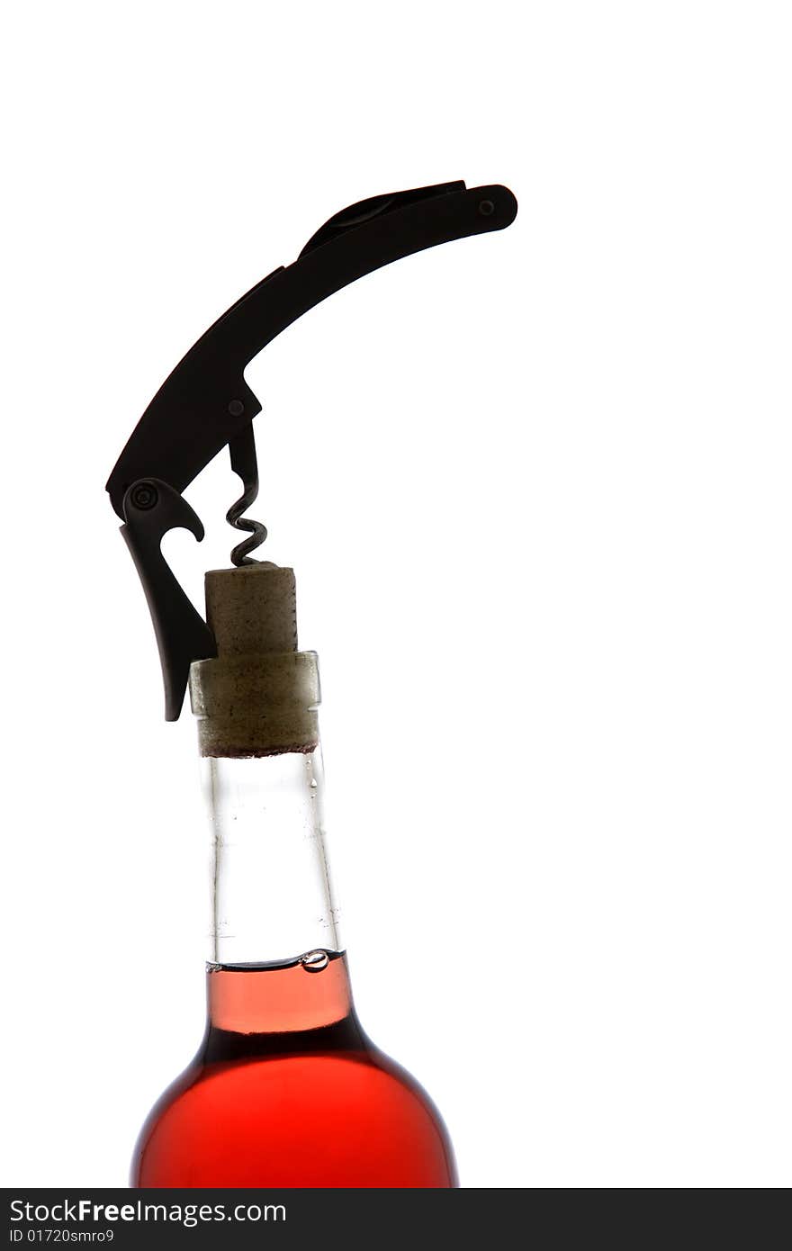 A Corkscrew In Opening A Bottle Of Wine