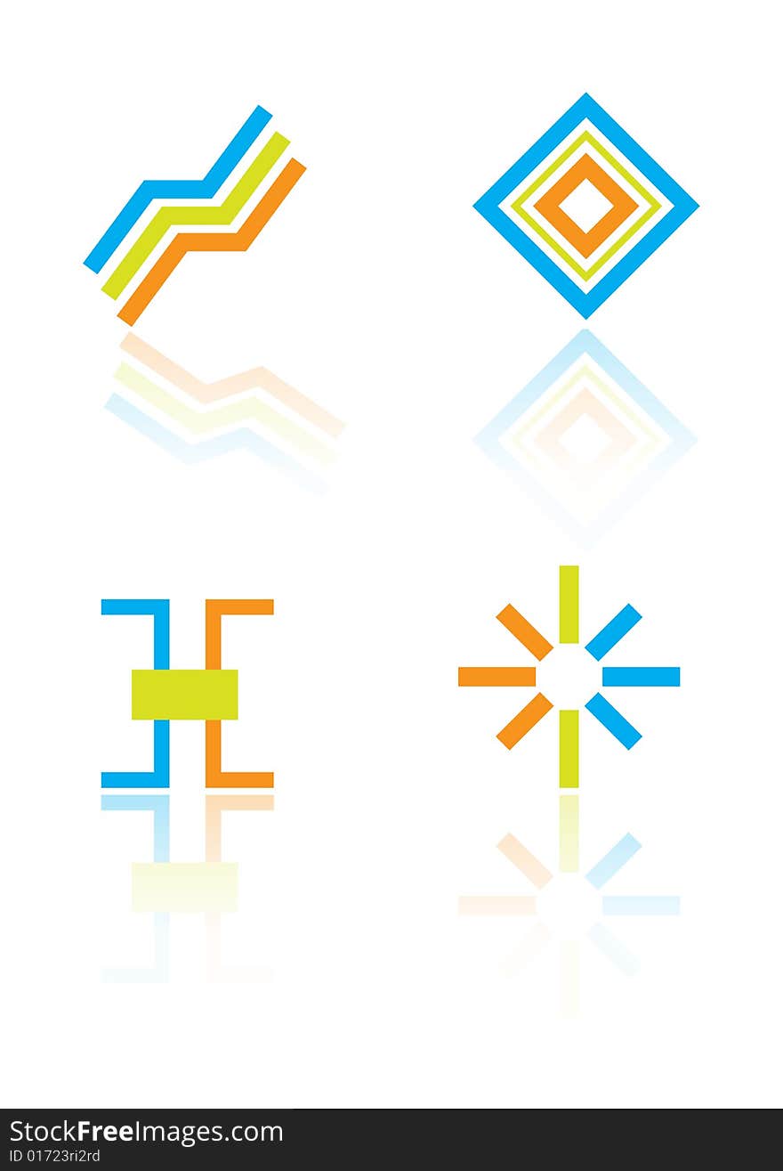 Colorful different angle of logo element shapes, vector. Colorful different angle of logo element shapes, vector