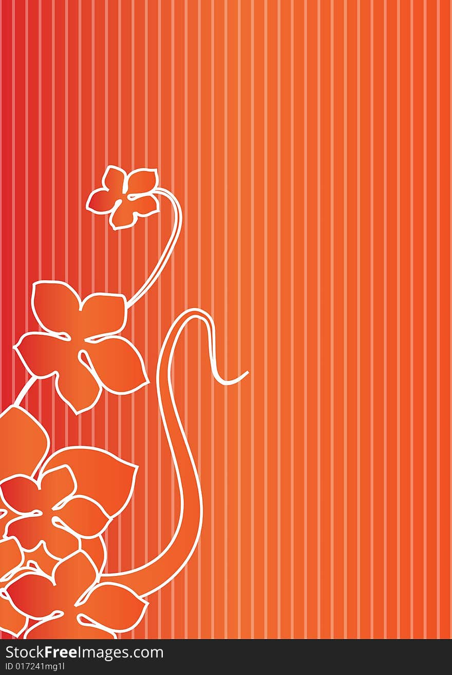 Floral line background -vector