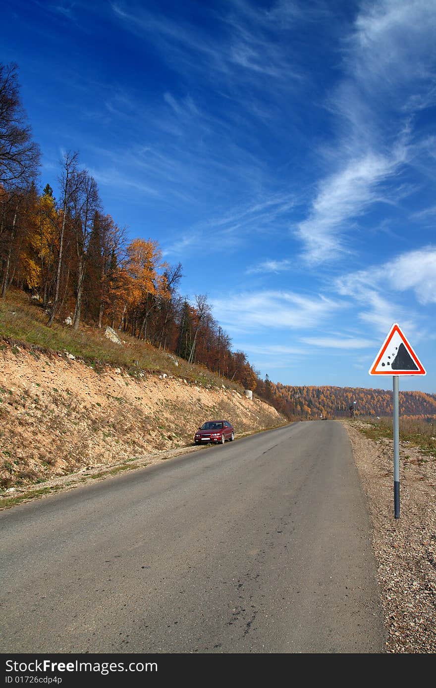 Autumn landscape with road