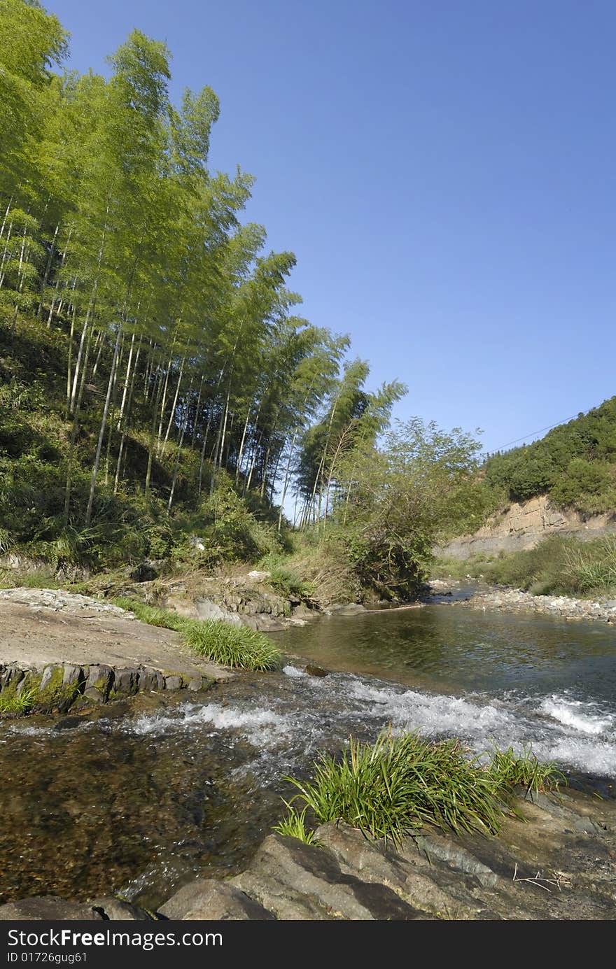 Landscape on the trekking route in east china