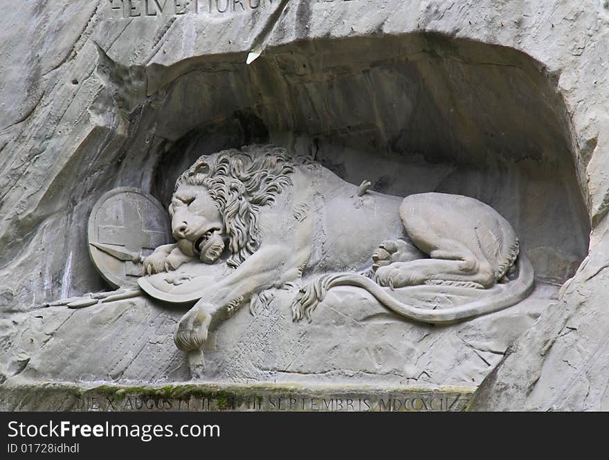 The dying lion monument in Luzern Switzerland