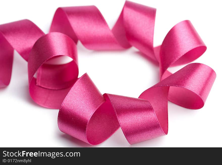 Beautiful pink ribbon isolated on white