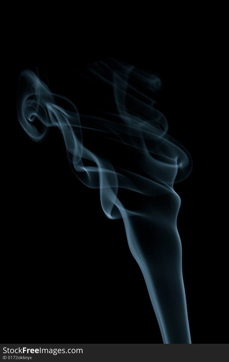 Blue Smoke Isolated On Black