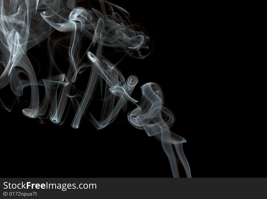 Smoke isolated on black