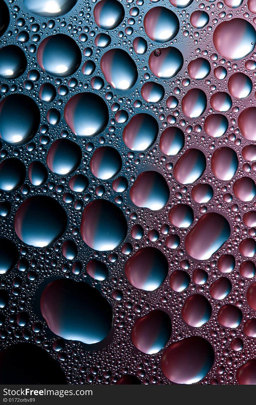 Colorful water drops