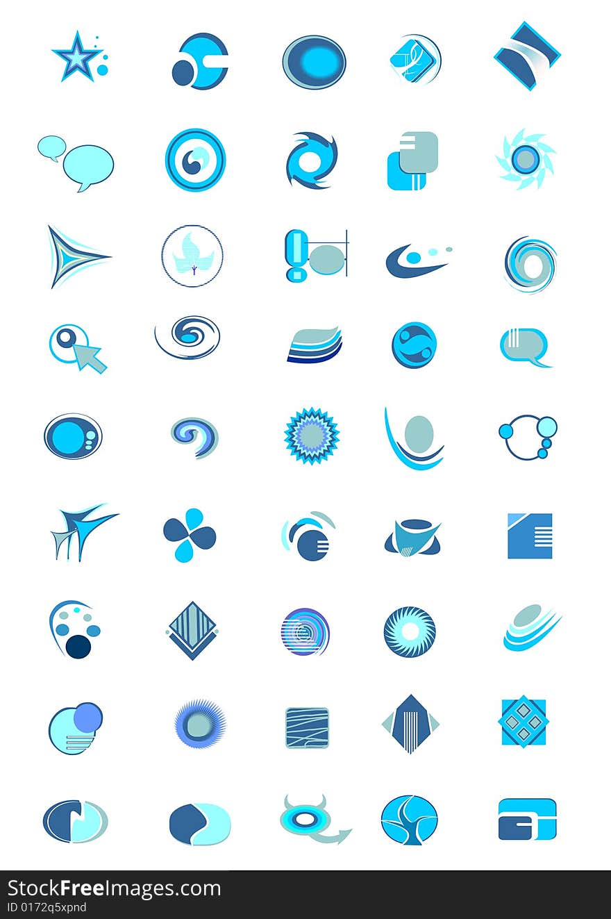 Set of 45 abstract icons