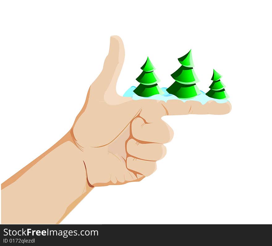 Finger with trees