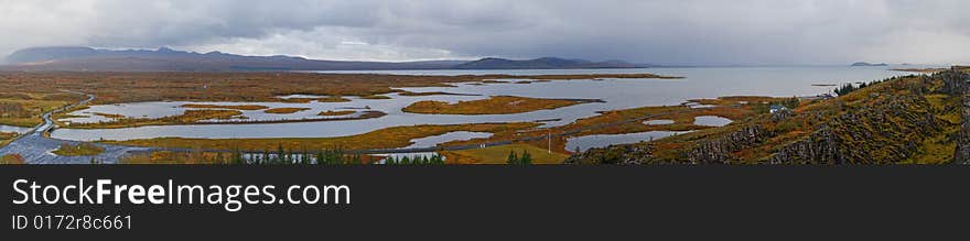 Panoramic View To A Lake