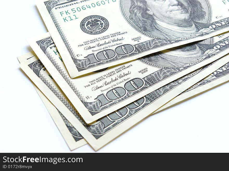 Stock money on the white background