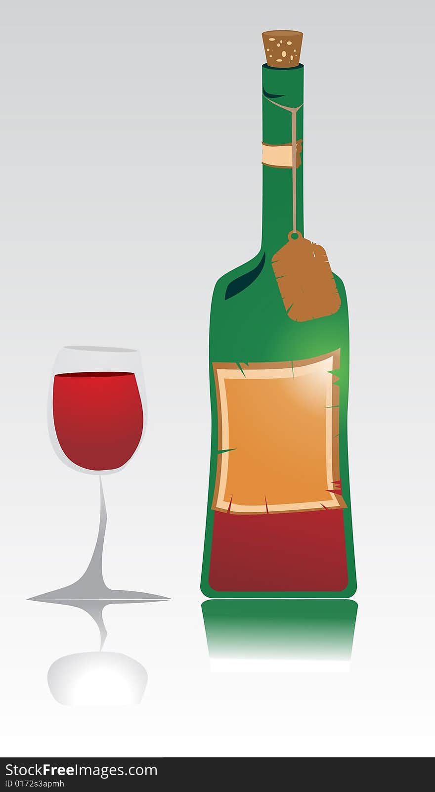 Red Wine bottle and glass