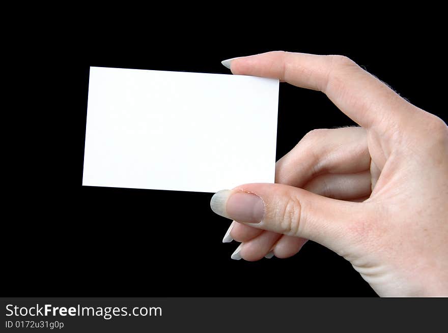 A blank business card, ready for your message. A blank business card, ready for your message