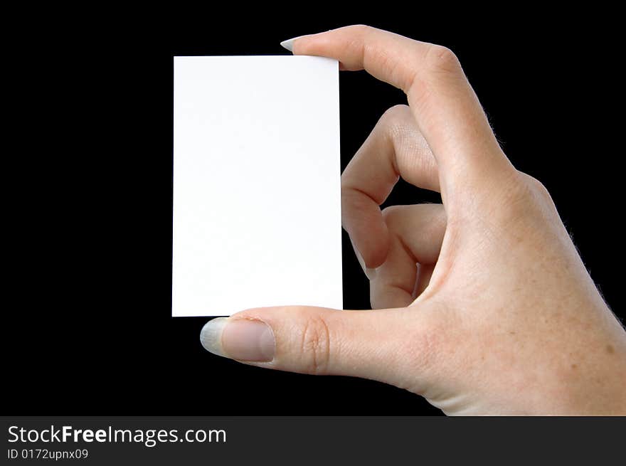 A blank business card, ready for your message. A blank business card, ready for your message