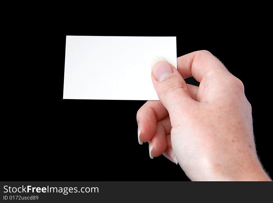 A blank business card, ready for your message. A blank business card, ready for your message