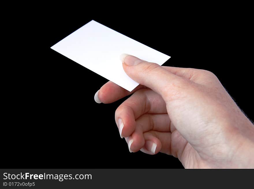 A blank business card, ready for your message. A blank business card, ready for your message