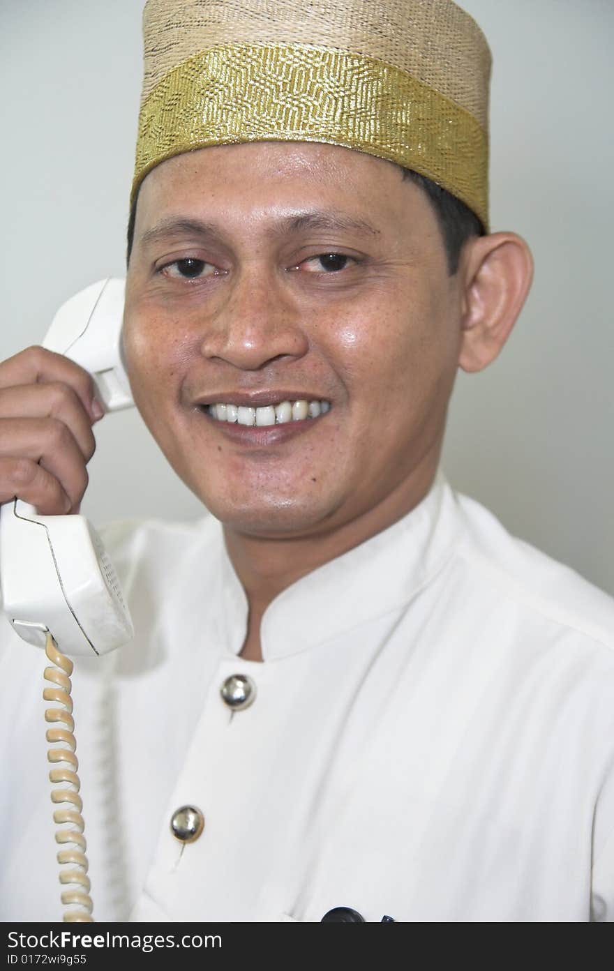 Hotel staff calling and smiling. Hotel staff calling and smiling