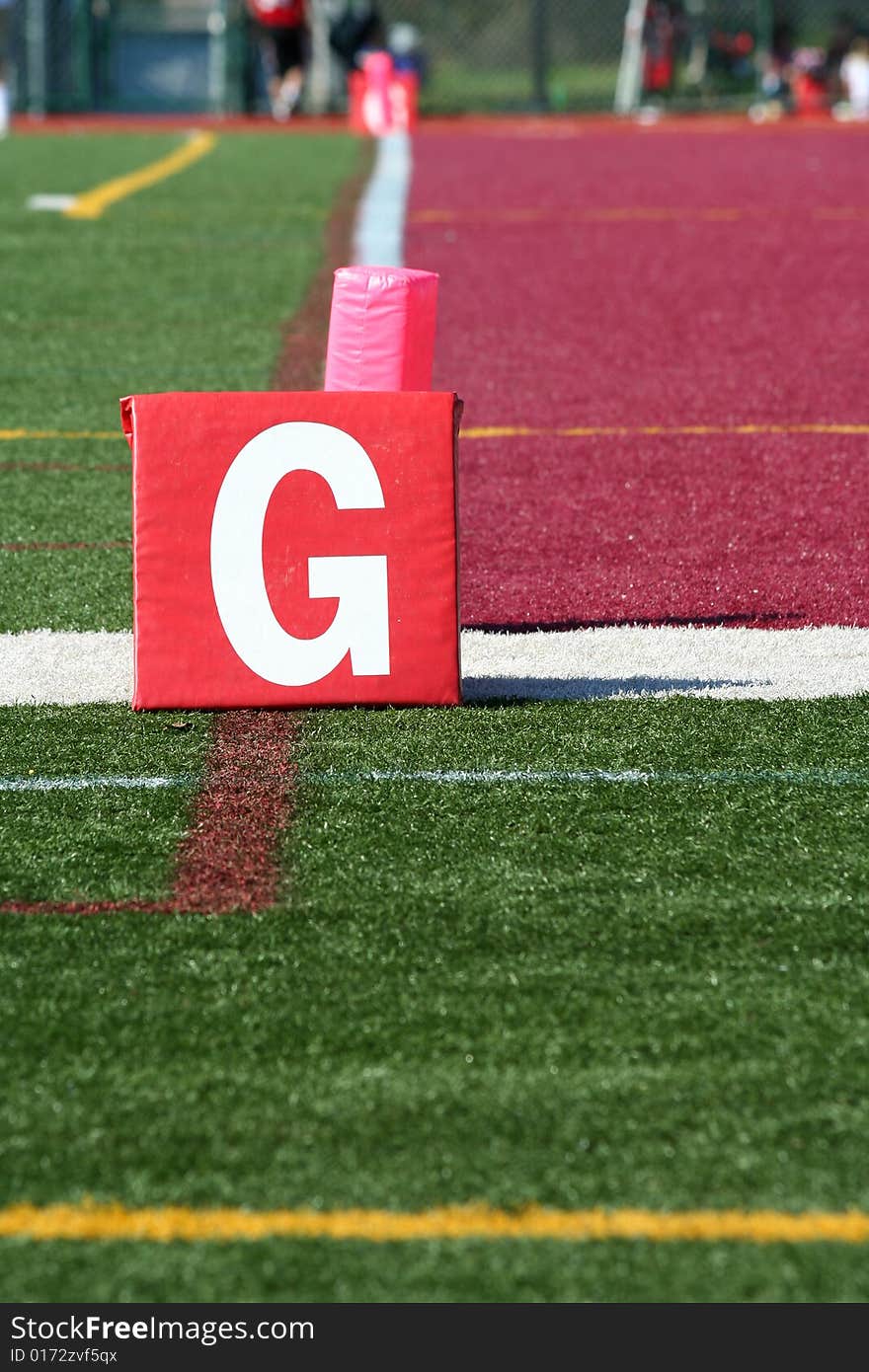 A Football field goal line field level