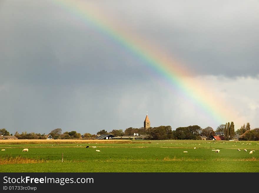 Rainbow Over Church