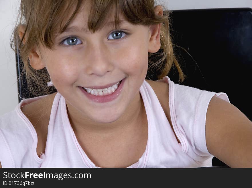 A portrait of smiling adorable little girl