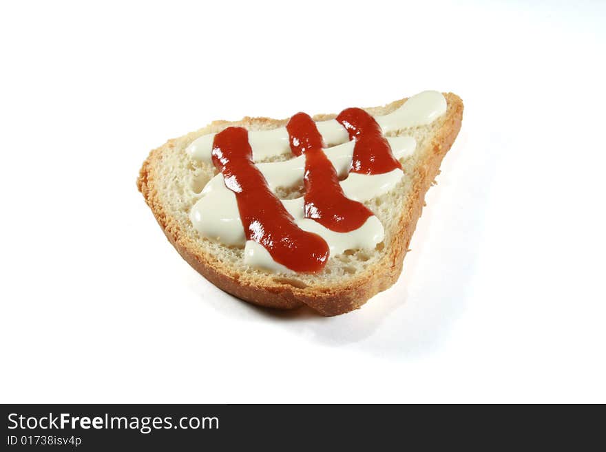 Bread ketchup and sour cream