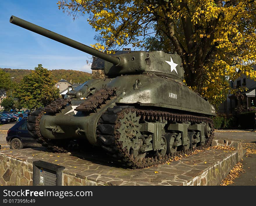 A tank from the second world war in la roche ardennes belgium. A tank from the second world war in la roche ardennes belgium