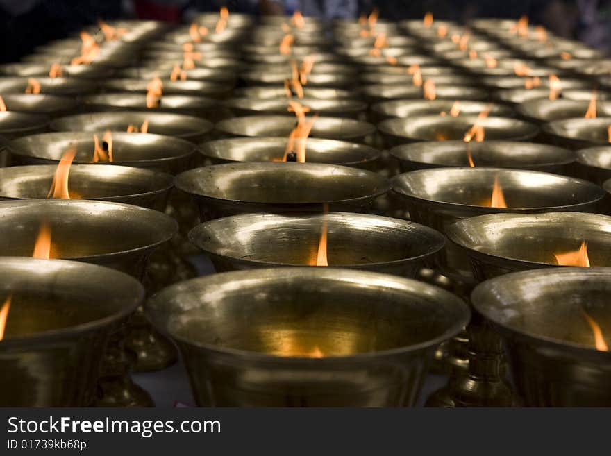 Long light in a temple. Long light in a temple