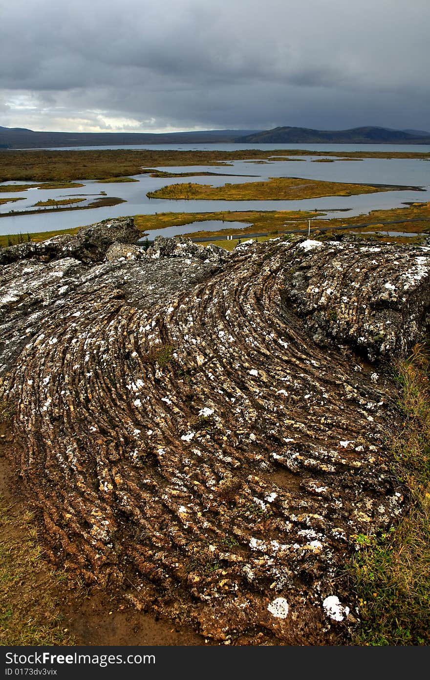 Fossilized lava vestiges