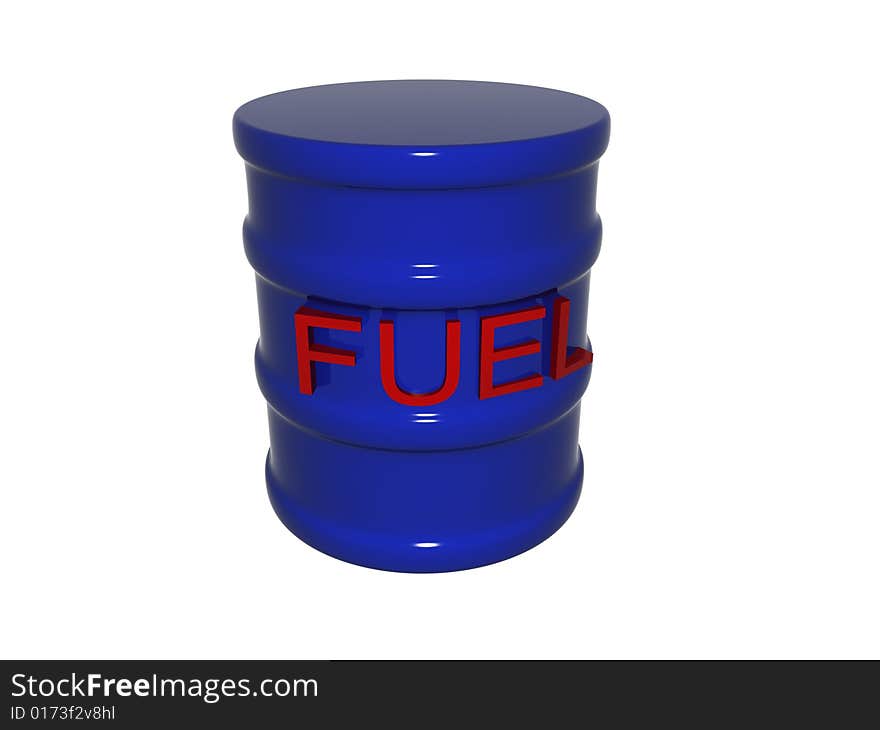 A single fuel drum isolated on a white background. A single fuel drum isolated on a white background.