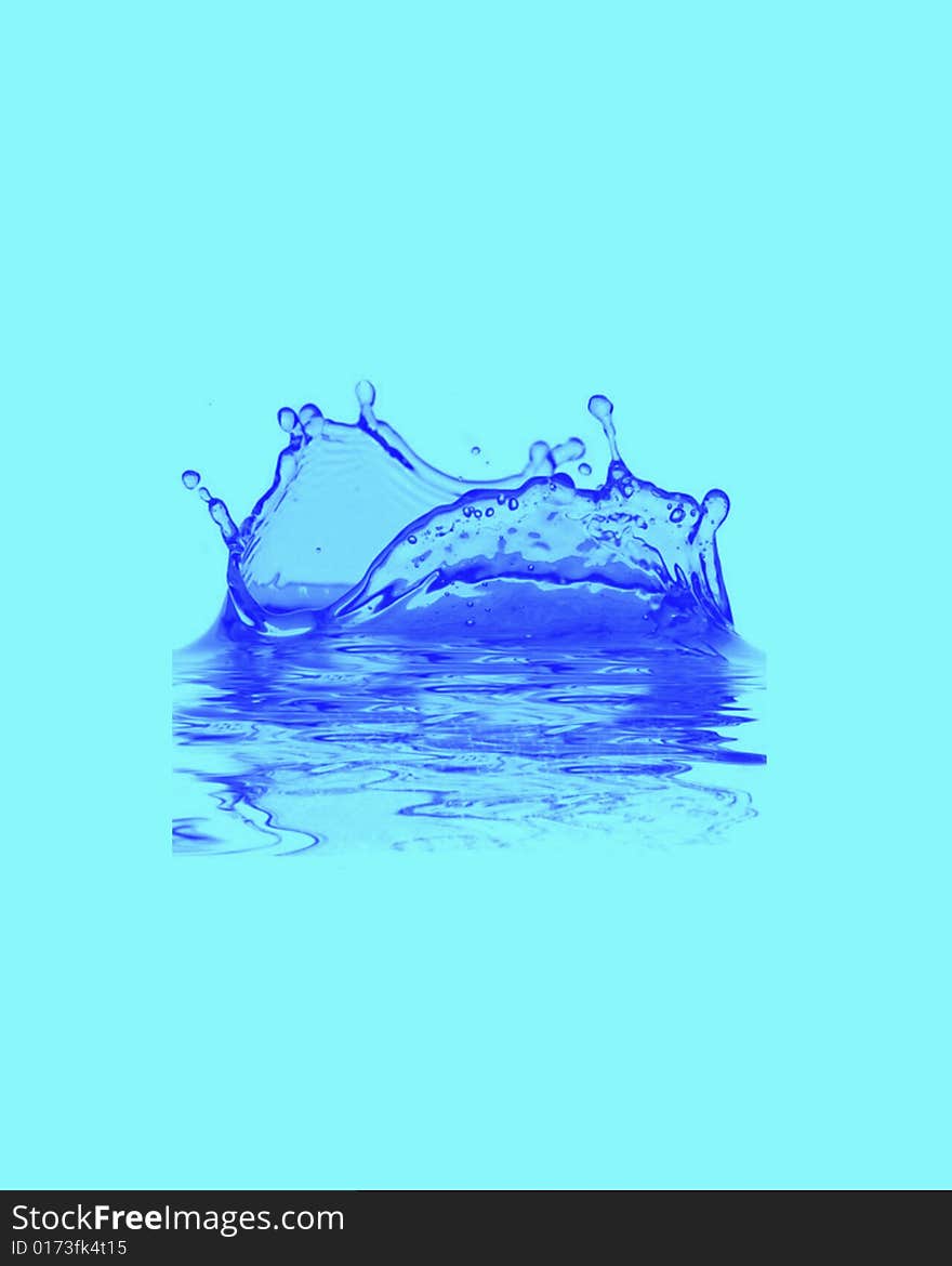 Blue illustration water on isolated background. Blue illustration water on isolated background