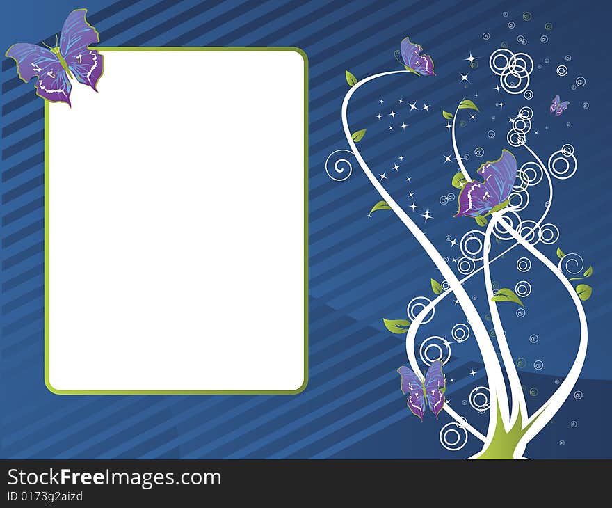 Flowers and butterflys Design background. Flowers and butterflys Design background