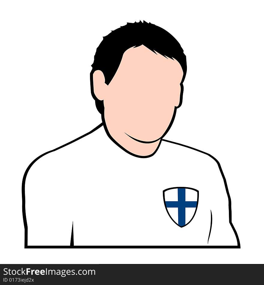 Illustration for finnish football or soccer player. Illustration for finnish football or soccer player