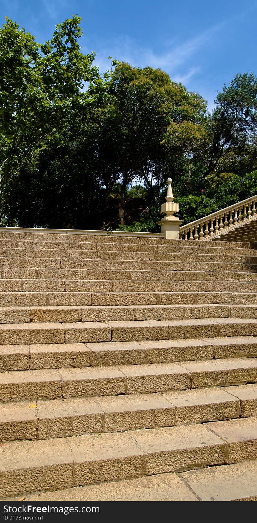 Perspective view of concrete stairs in a park. Perspective view of concrete stairs in a park.