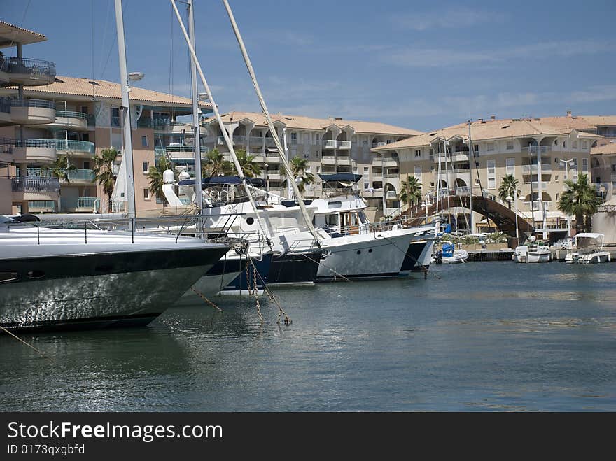 Yacht port of Frejus on the cote dazur. Yacht port of Frejus on the cote dazur