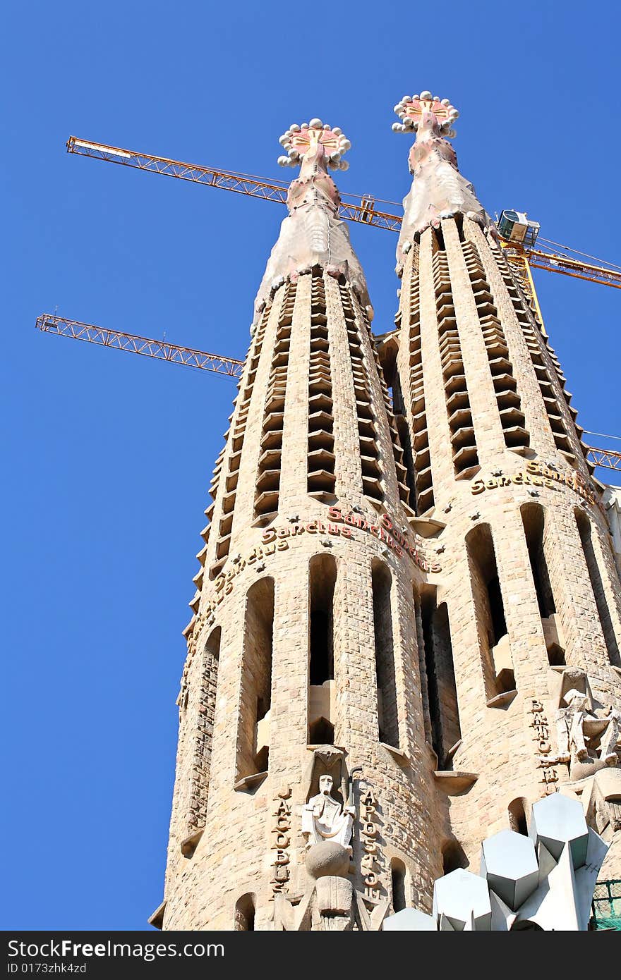 Temple Expiatori de la Sagrada Familia - unfinished Catholic basilica designed by the celebrated Art Nouveau architect Antoni Gaudi - Barcelona - Spain