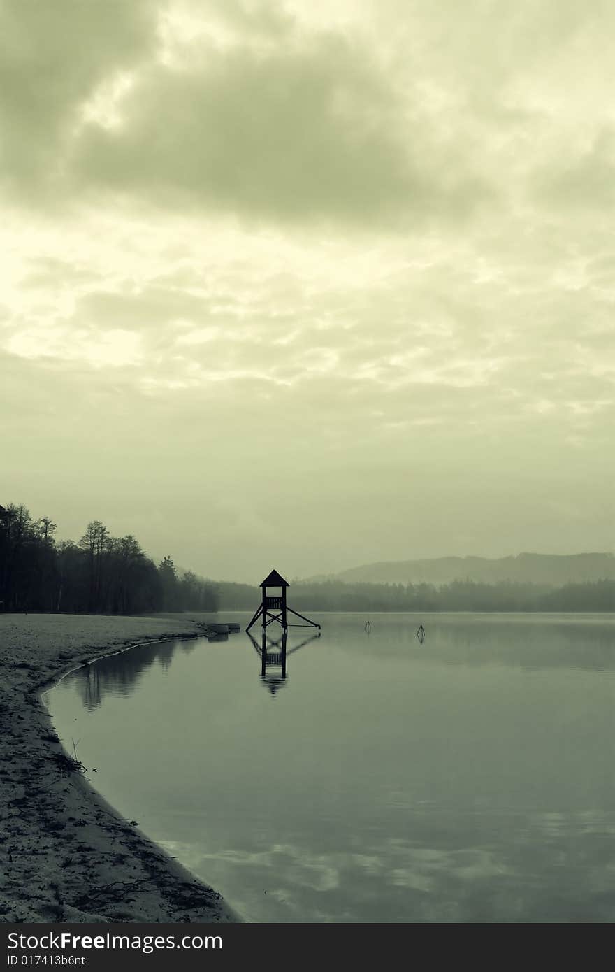 Morning on the lake,lanscape. Morning on the lake,lanscape