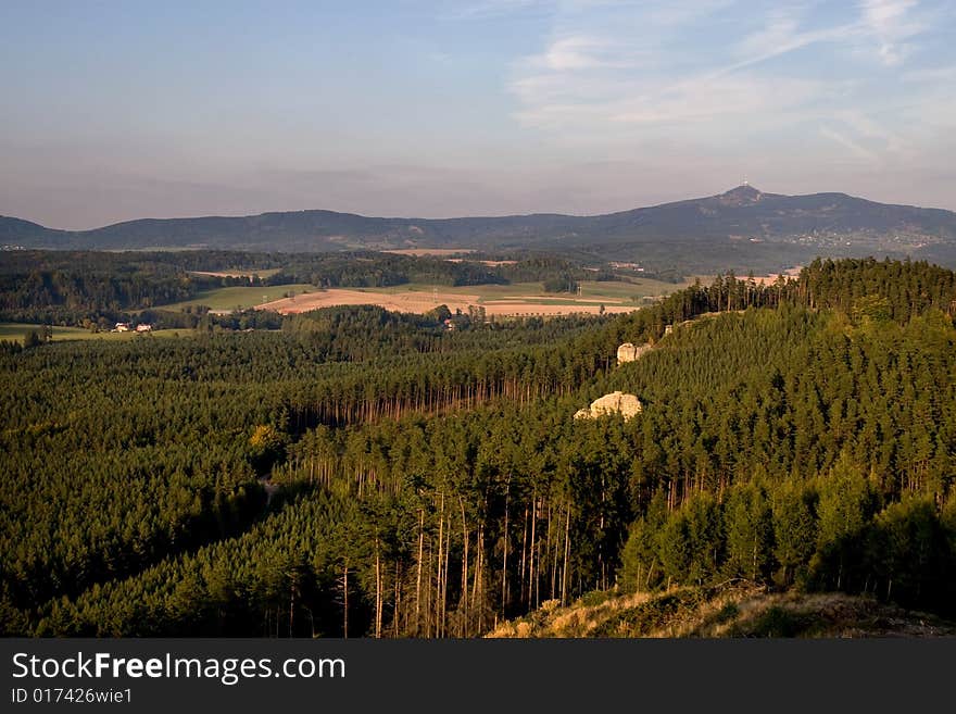 Look on landscape,green forest. Look on landscape,green forest