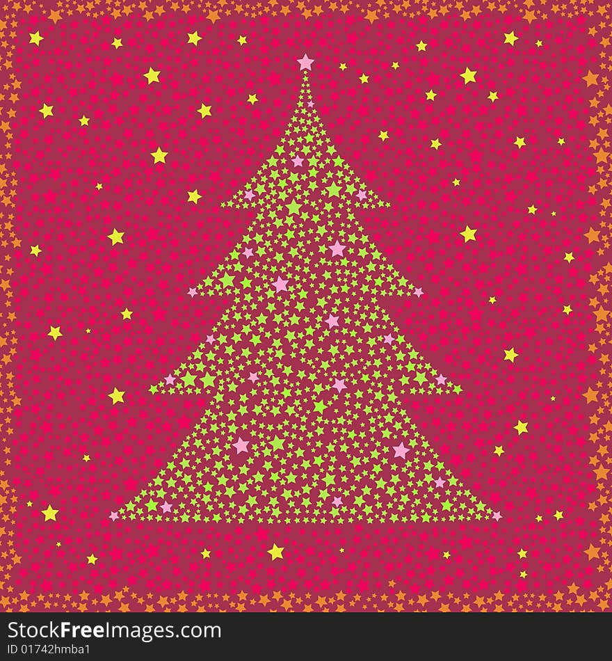 New Year christmas tree seamless background