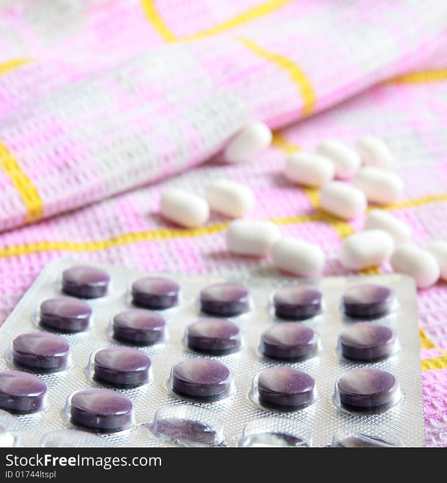 Tablets on the towel