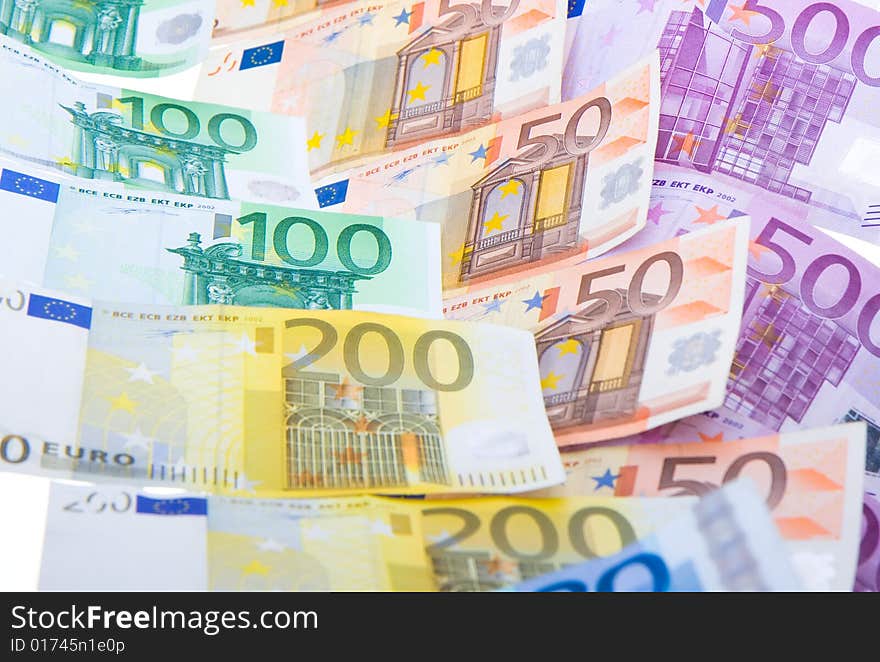 European currency banknotes