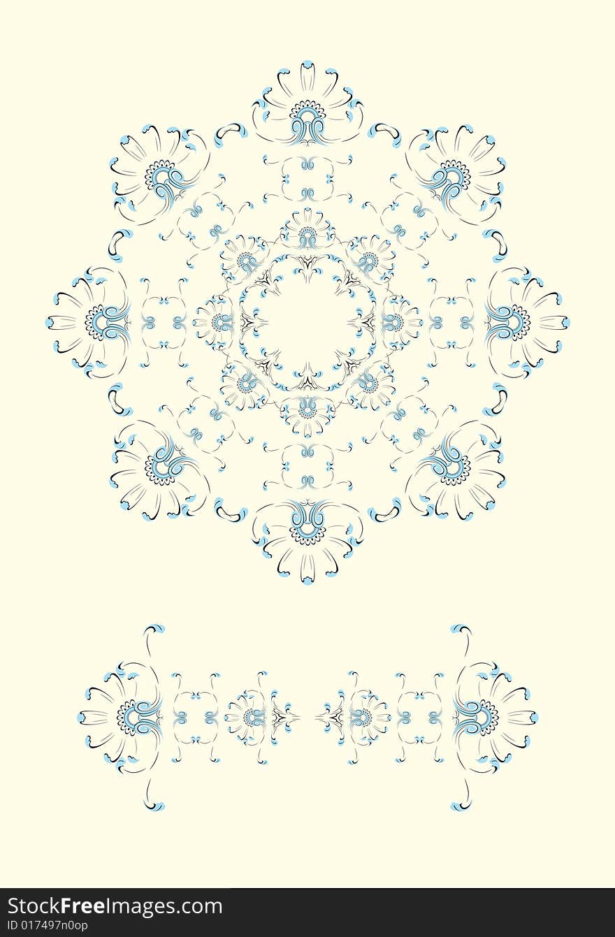 New year / christmas snowflake greeting card