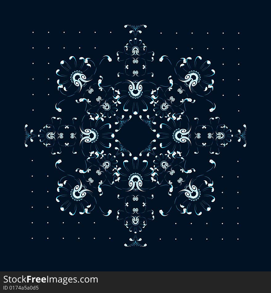 New year / christmas snowflake greeting card design