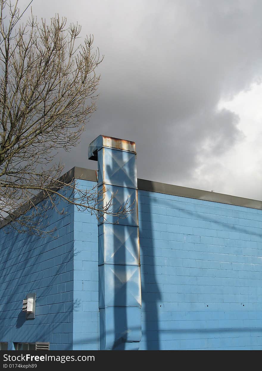 Blue Industrial Building