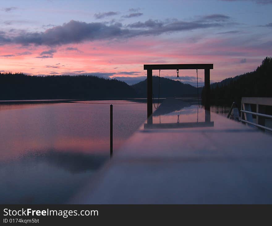 The dock at sunset in Alaska. The dock at sunset in Alaska