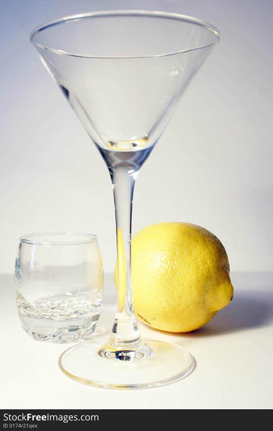 Lemon and glass