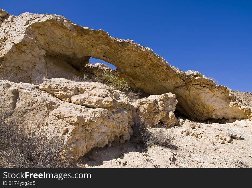 Rock in wadi Revivim - Israel Negev. Rock in wadi Revivim - Israel Negev.