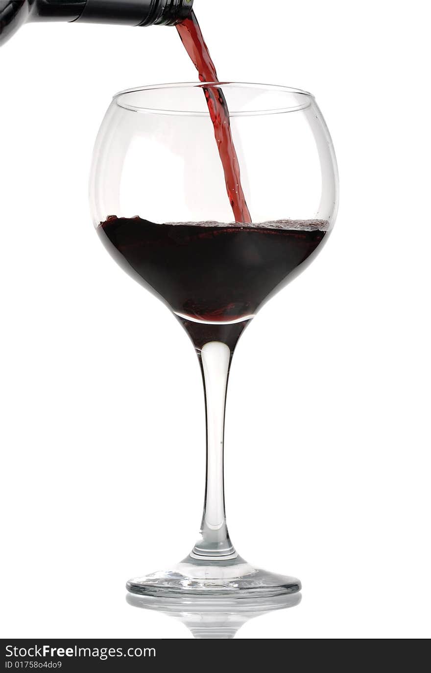 Pouring Red Wine Into Glass