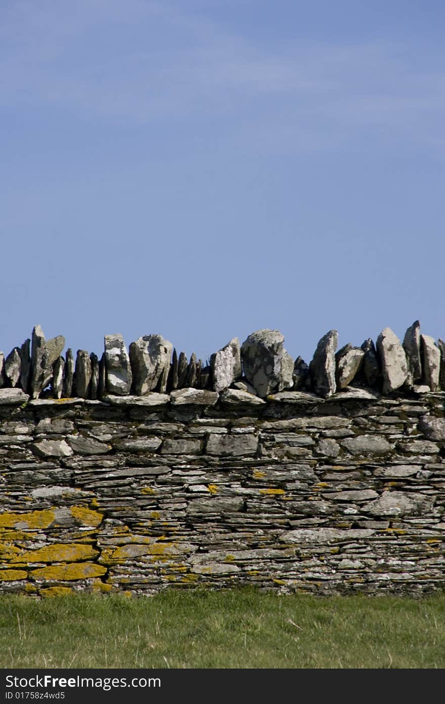 A traditional British dry stone wall